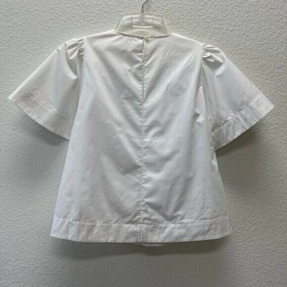 Kate Spade Broome Street Womens XS Blouse Shirt Top Flare White Crisp Cotton - Picture 4 of 5